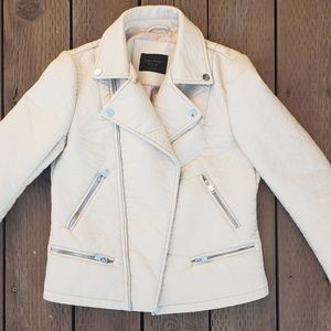 Zara faux leather Moto Jacket white or cream